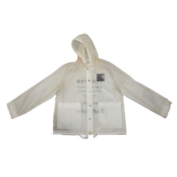 PROENZA SCHOULER Pocket Detail Rain Jacket Snap Clear Hooded Coat One Size OS - Picture 6 of 14